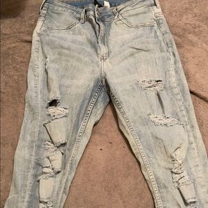 light wash ripped jeans